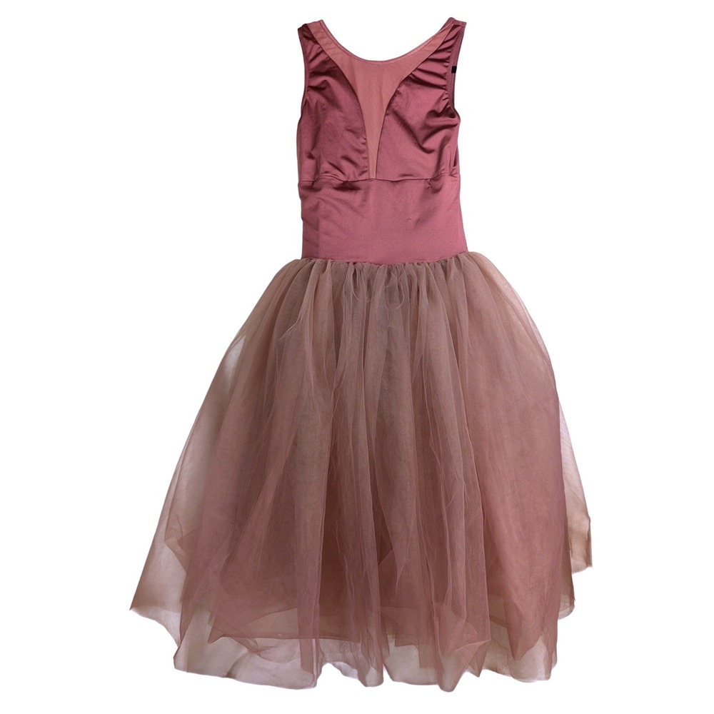 M Weissman Mauve Tulle Tutu Dance Costume Dress Mesh V-Neck Punk Whimsigoth
